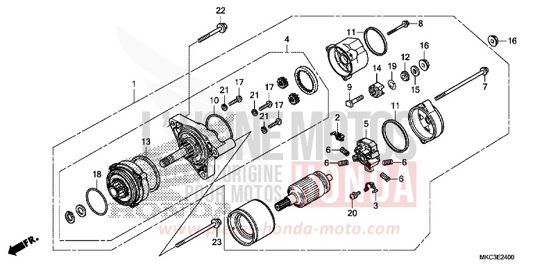 MOTEUR MARCHE ARRIERE de Gold Wing CANDY ARDENT RED (R367) de 2018